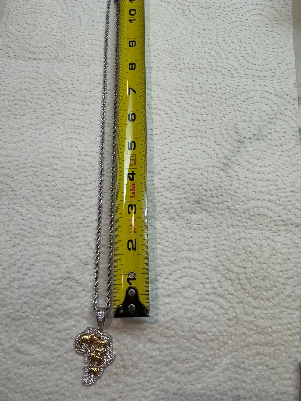 Source Unknown Two-Tone Africa Pendant Necklace - Silver & Gold